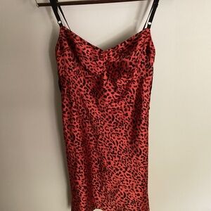 Victoria Secrets Teddy Black and Red Animal Print Size medium